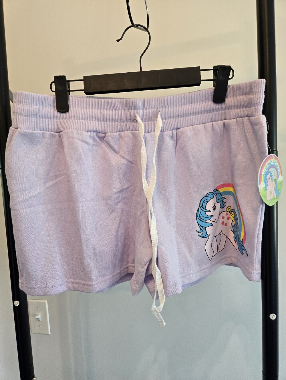 My Little Pony Lavender Lounge Shorts XL Rainbow Graphic Drawstring